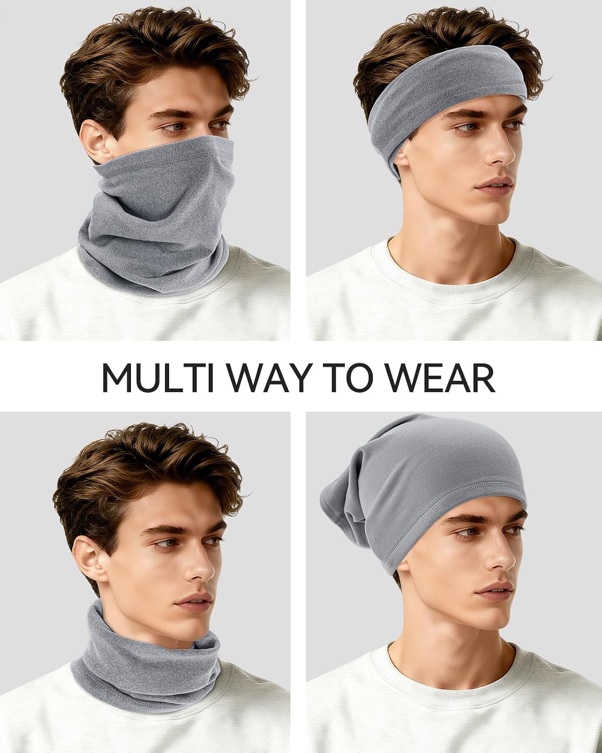 LUOLIIL VOE 4 Pack Winter Neck Warmer, Neck Gaiter Ski for Men & Women, Soft Fleece Face Cover Mask Scarf for Cold Weather