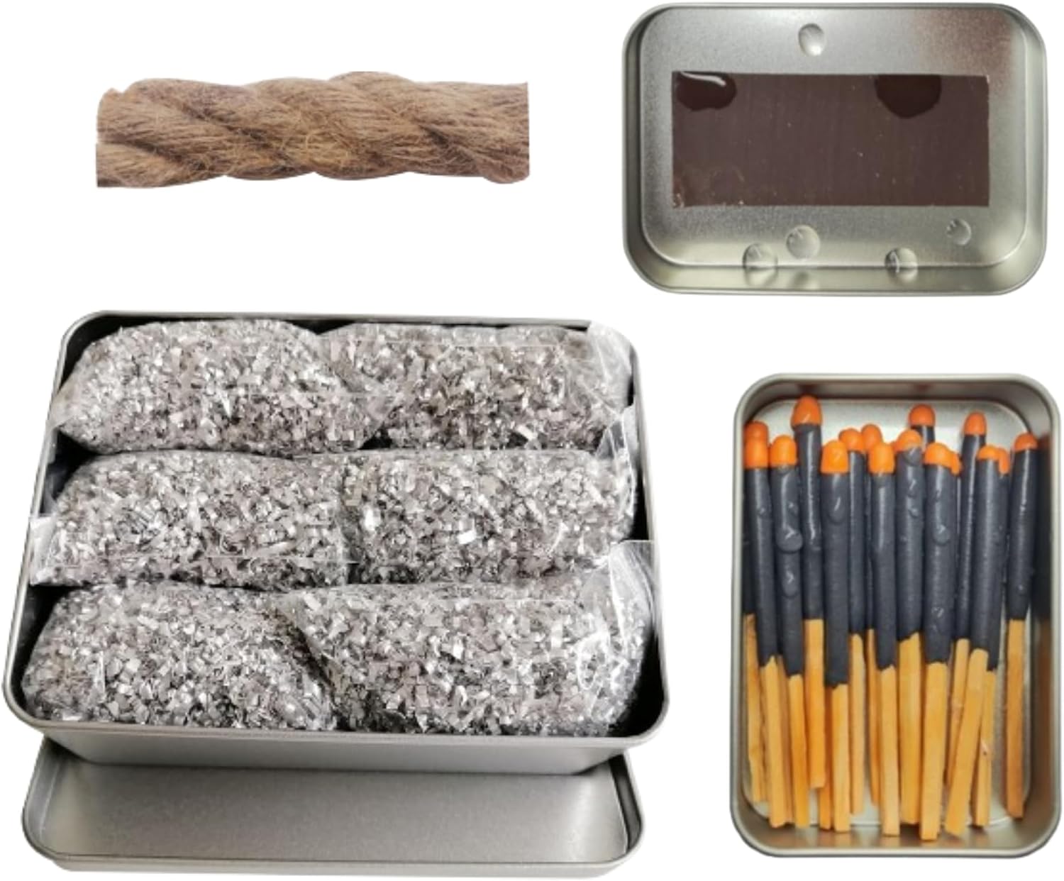 eGreen Magnesium Fire Starter: Waterproof Matches, Ferro Rod & Rope Options