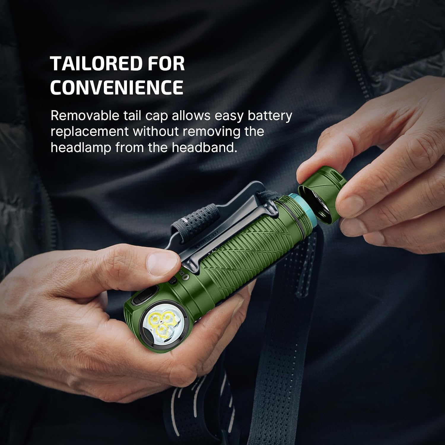 OLIGHT Perun 3 Headlamp Rechargeable, Red Light, Waterproof, OD Green