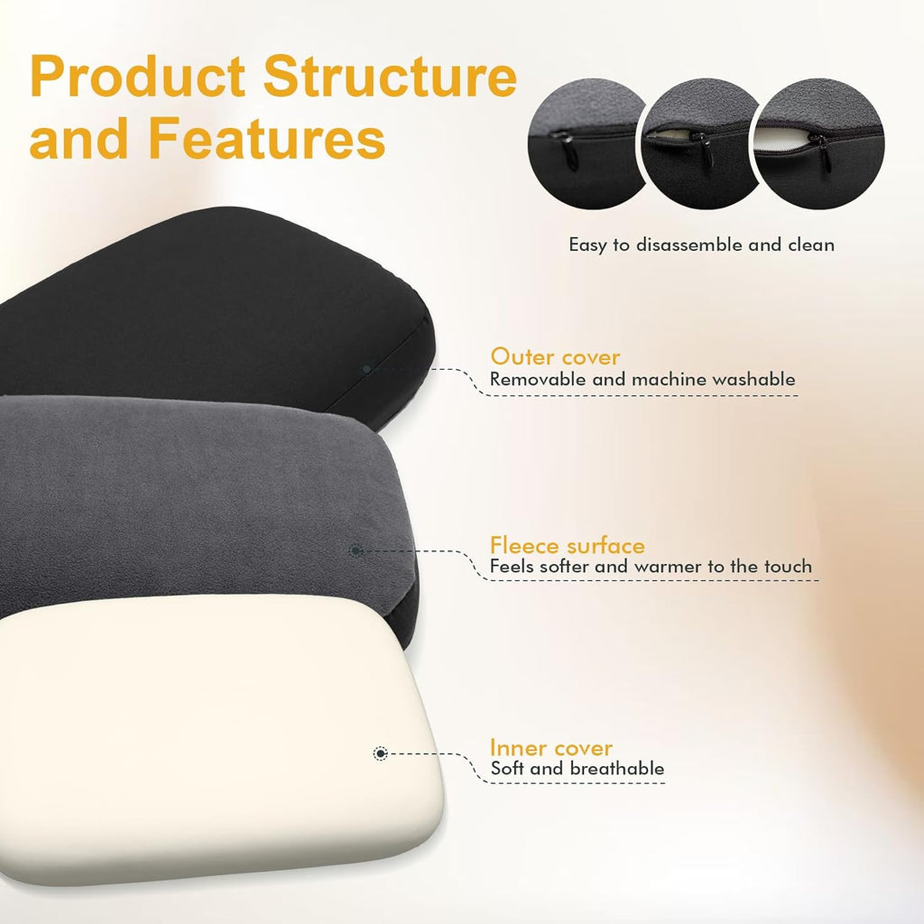 Thick Camping Memory Foam Pillow, Compressible & Ultralight Travel Pillow for Backpacking - Ergonomic Neck & Lumbar Support for Side Sleepers, Compact for Hiking, Car, Airplane (Black)