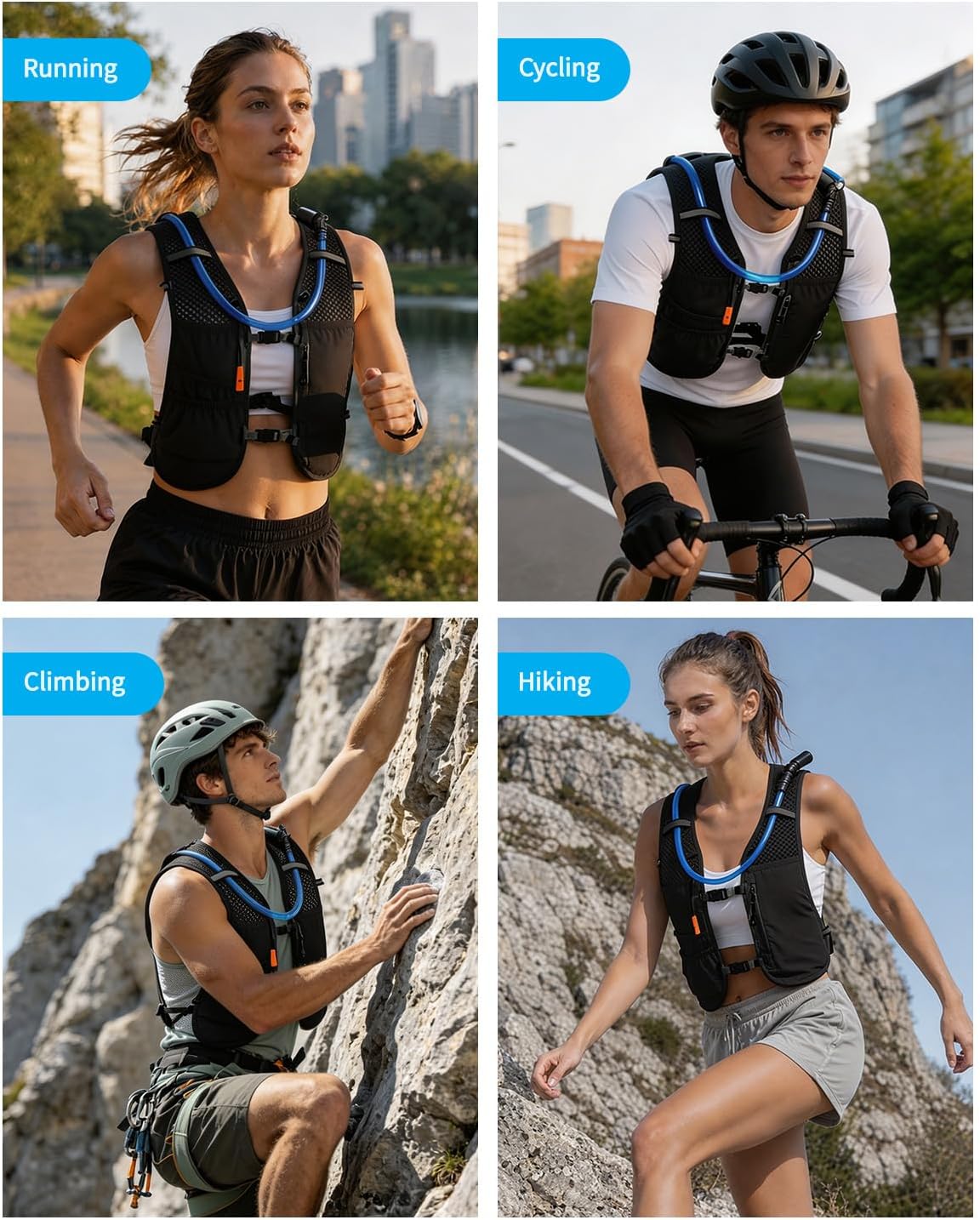 ECOHUB Lightweight Hydration Vest Water Backpack with 2L Water Bladder