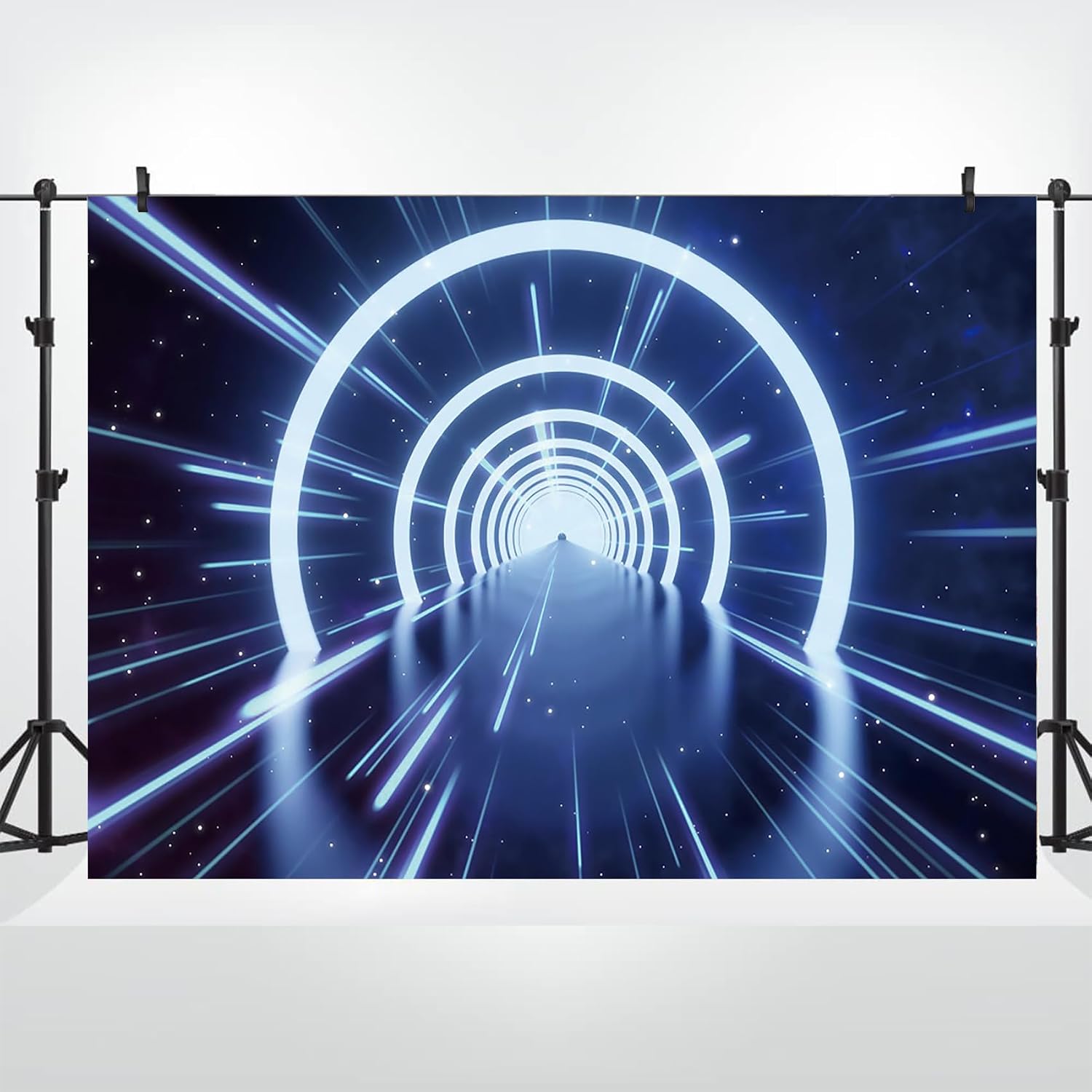 7x5ft Future Tunnel Backdrop Science Fiction Theme Space Interstellar Travel Time Tunnel Photography Background Club Party Space Time Tunnel Decor Banner Adult Portrait Wallpaper