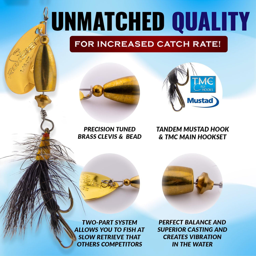 RoxStar Fly Strikers Proven Nationwide to Out-Fish Any Spinner | Hand-Tied in The USA | Most Versatile Fishing Spinner Ever! Trout, Bass, Steelhead
