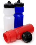 Rolling Sands USA Made 24 oz Sports Squeeze Water Bottles, 3 Pack, BPA-Free, Easy Drink One Way Flow Valve, Fits Most Bike Cages, Dishwasher Safe, Durable, Reusable and Lightweight, Variety
