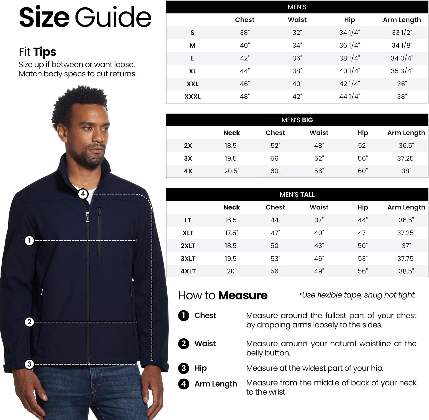 Weatherproof Men's Softshell Jacket – Wind & Water Resistant – Breathable, Lightweight Outdoor Coat