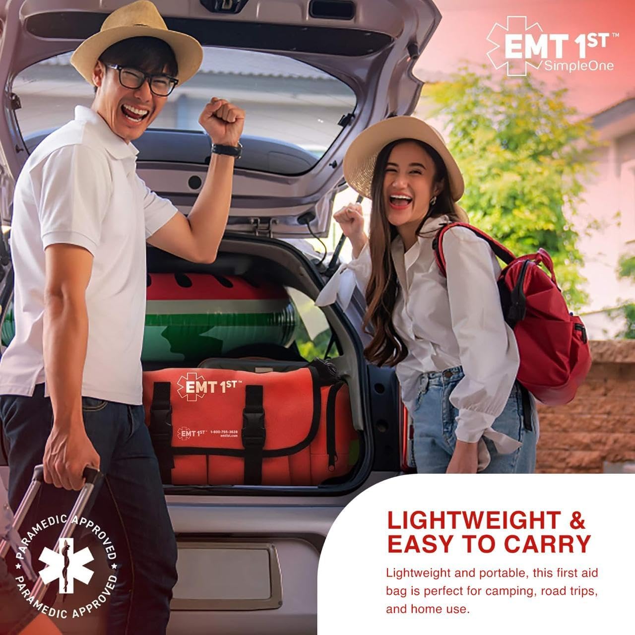 EMT 1st Emergency First Aid Kit Empty Compact EMT Bag for Car, Home Travel