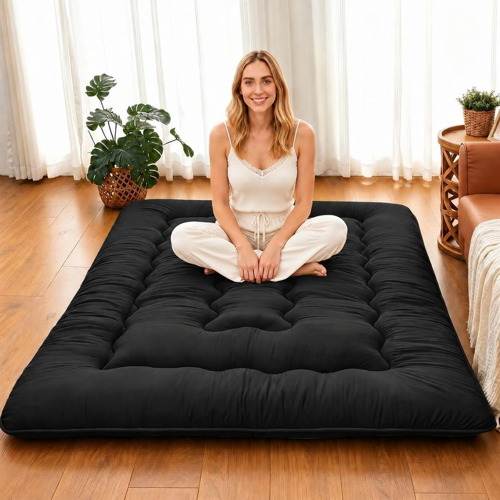 DAICO Japanese Floor Mattress, 4'' Thick Foldable Futon Mattress Full Size