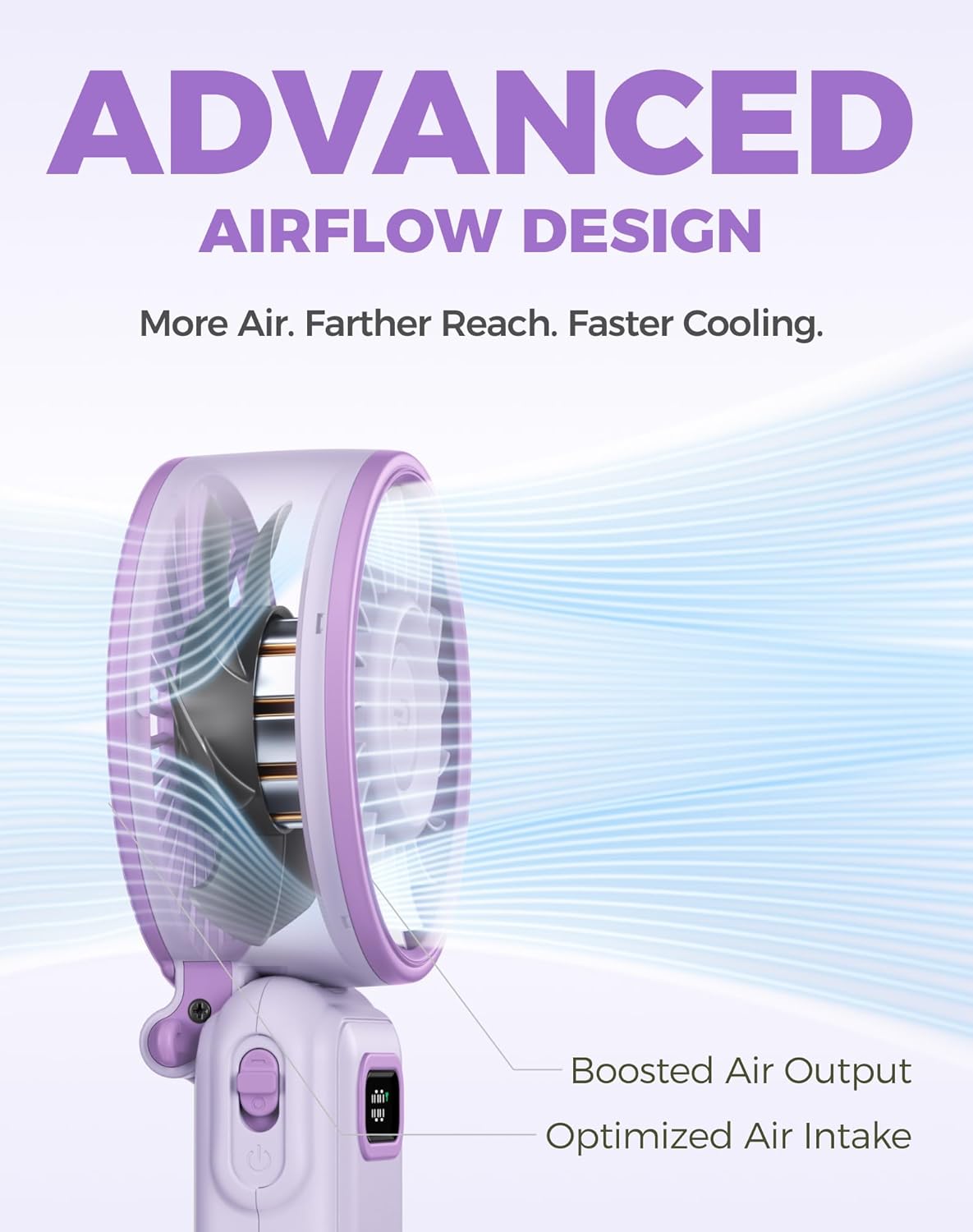 Diveblues Portable Turbo Fan, 100 Speed Handheld Fan with Strong Airflow, Foldable 4 in 1 Personal Fan for Neck, Desk & Travel, USB-C Rechargeable, Lightweight for Summer, Concerts & Outdoor Use