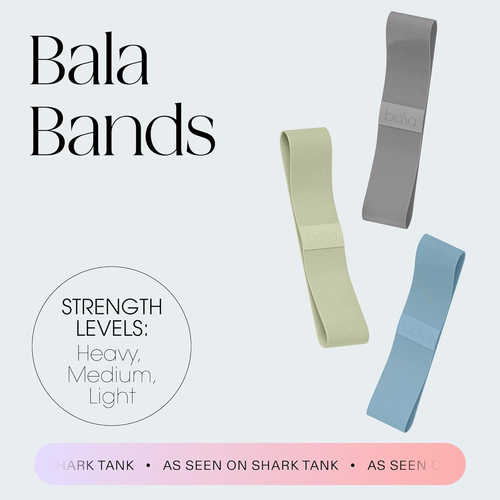 Bala Bands Resistance Bands, Non-Slip Fabric Exercise Bands