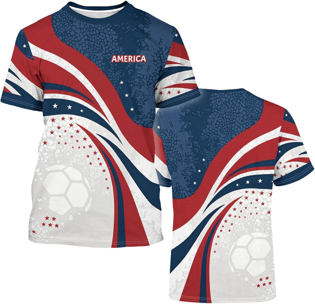 Mens Soccer Jersey Men's Clothing Short Sleeve Top Adult Sports Fan T Shirts for Men Women