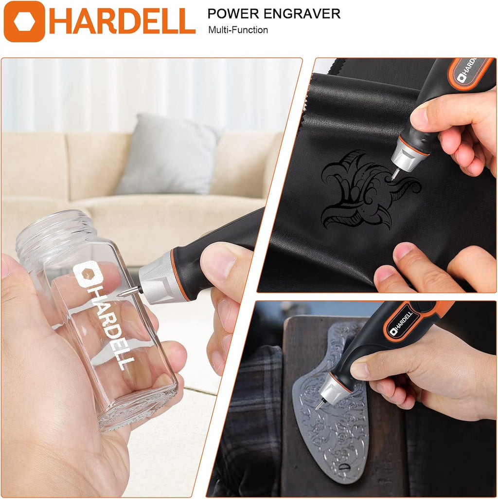 HARDELL 24W Engraving Pen, 5-Speed, Tungsten Carbide Bits, Soft Handle