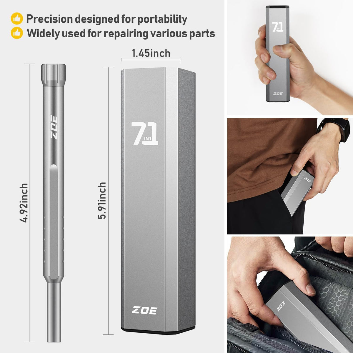 71-in-1 Precision Screwdriver Set with Pop-up Aluminum Alloy Case （Silver）