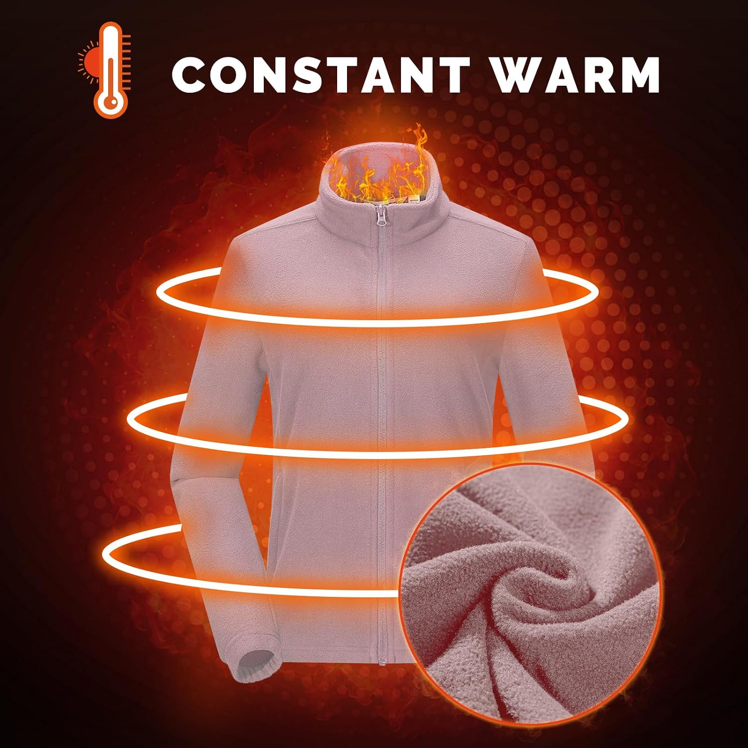 33,000ft Women's Polar Fleece Jacket Zip Up Lightweight Hiking Sweatshirt