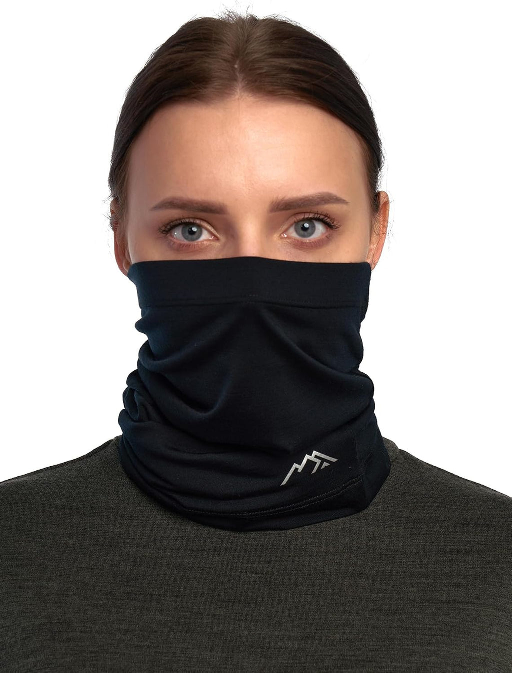 100% Merino Wool Neck Gaiter, 17.5um Face Mask, Unisex Neck Warmer 1-2 Pack