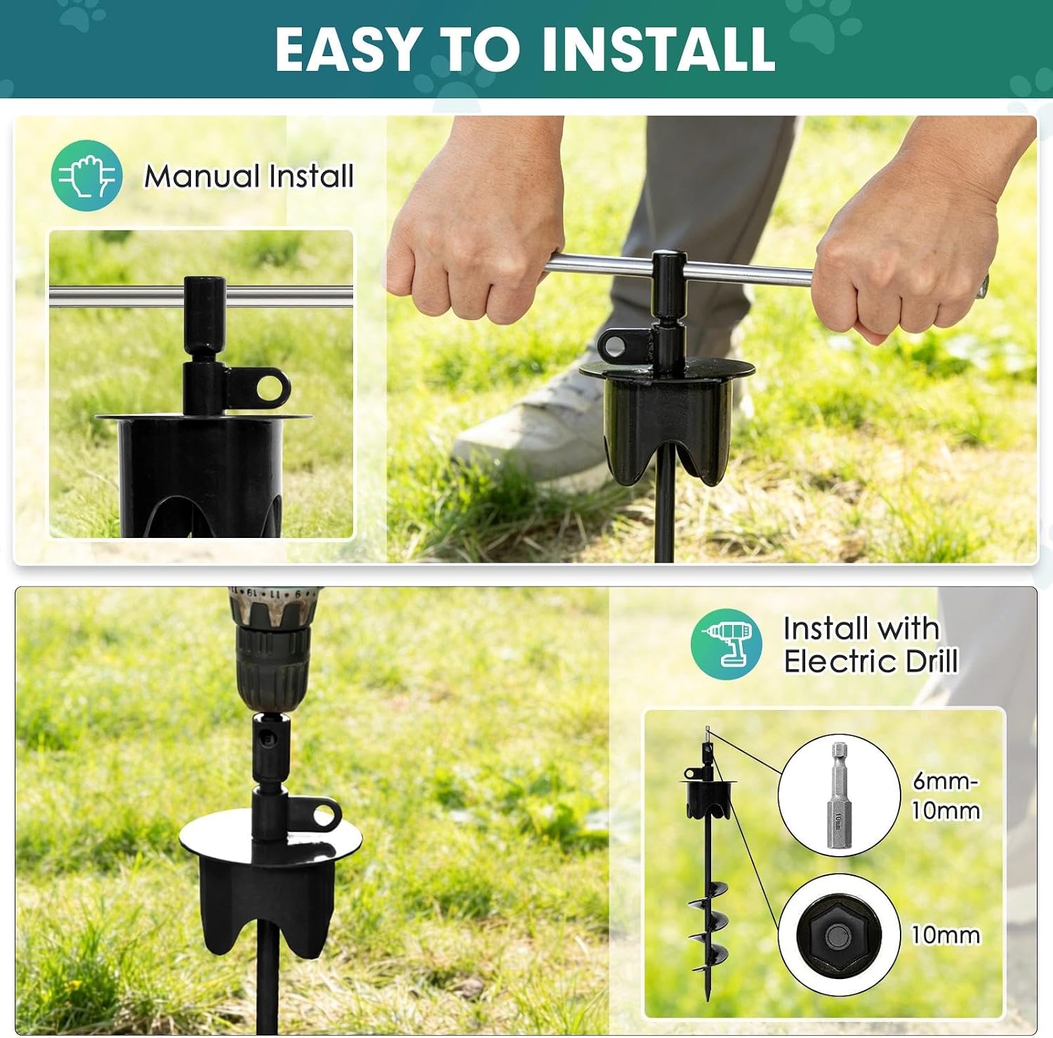 Heavy Duty Dog Tie Out Cable & Stake for Outside,30FT