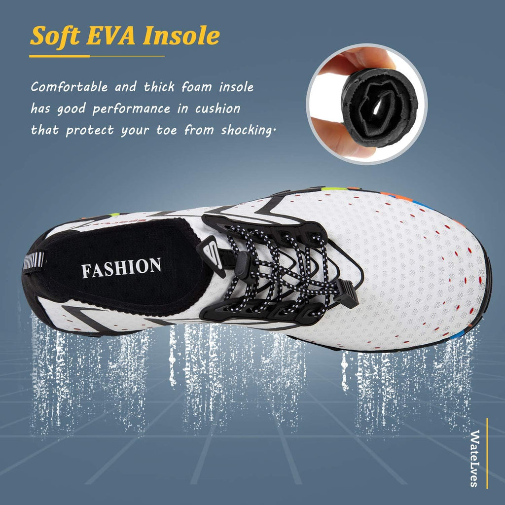 WateLves Water Shoes Mens Womens Barefoot Beach Swim Shoes Quick-Dry Aqua Socks Pool Shoes for Surf Yoga Water Aerobics