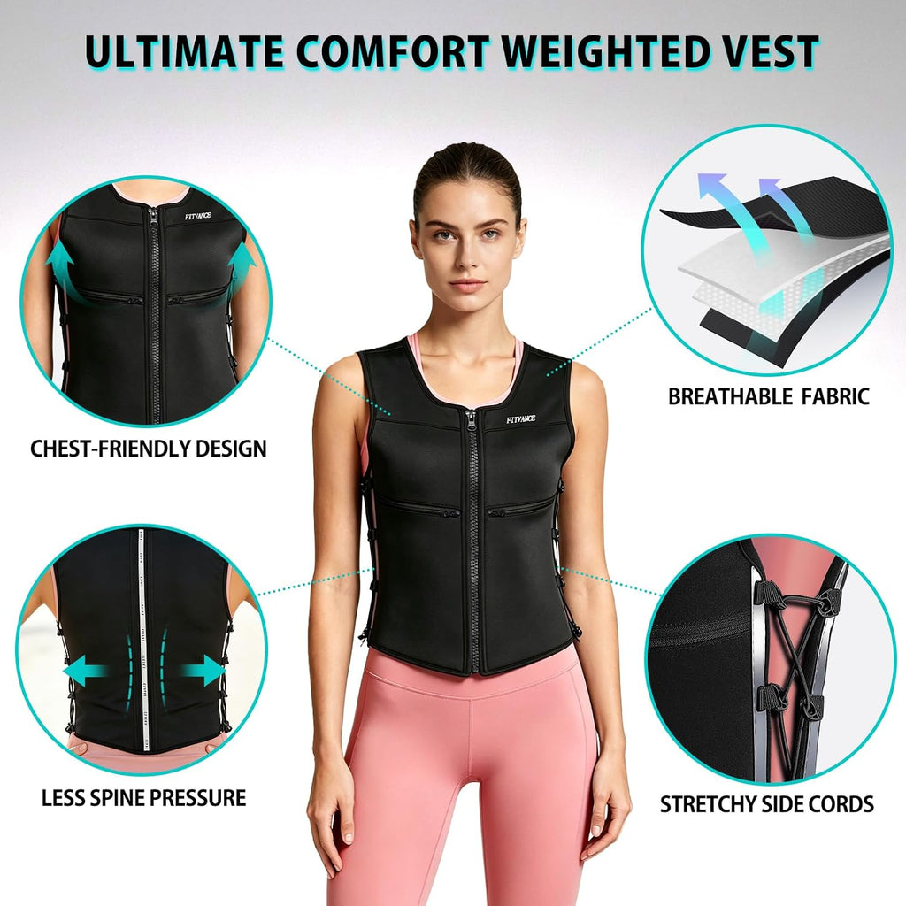 5/10/18lb Adjustable Weighted Vest Women w/Silicone Weights,Walking Vest