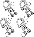 Swivel Eye Snap Shackle 316 Stainless Steel Quick Release Shackle Marine Grade Sailing Halyard Hardware, Clevis Swivel Sailing Rigging Shackles