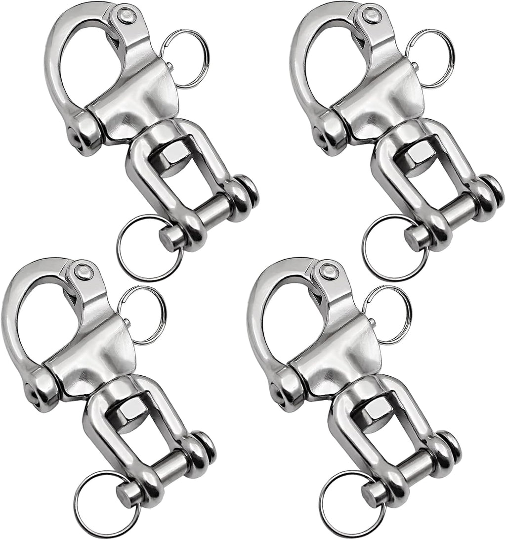 Swivel Eye Snap Shackle 316 Stainless Steel Quick Release Shackle Marine Grade Sailing Halyard Hardware, Clevis Swivel Sailing Rigging Shackles