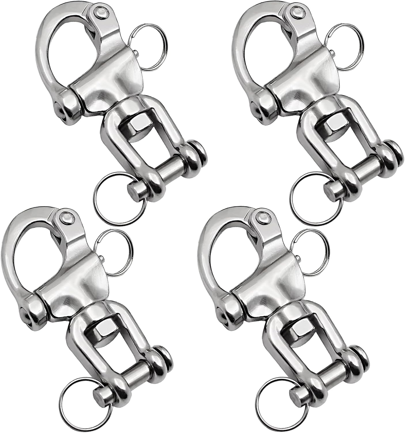 Swivel Eye Snap Shackle 316 Stainless Steel Quick Release Shackle Marine Grade Sailing Halyard Hardware, Clevis Swivel Sailing Rigging Shackles