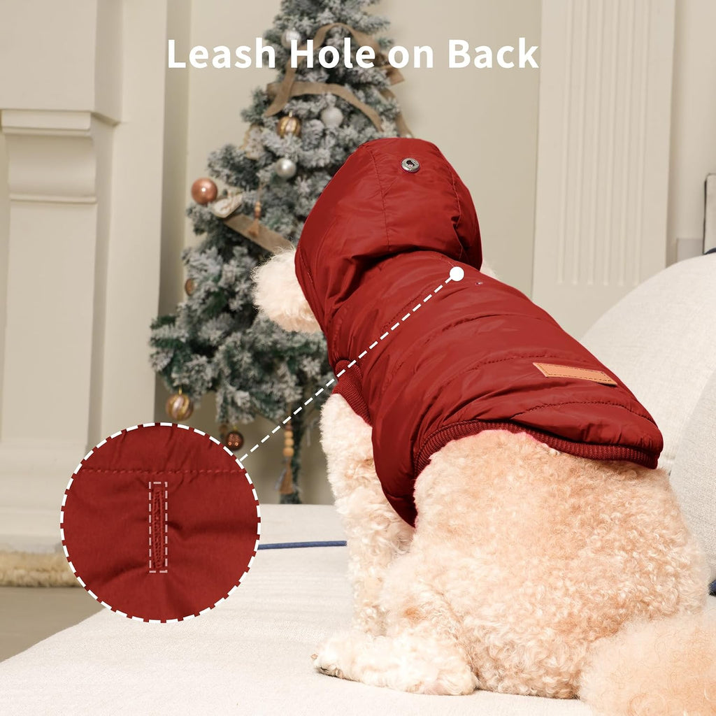 Vecomfy Warm Dog Coats with Hoodie,Winter Dog Jackets for Smaller Dogs