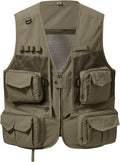 BASSDASH Men's Women's Utility Fishing Cargo Vest Outdoor Safari Photography Work Vest with Multi Pockets Mesh Back FV14