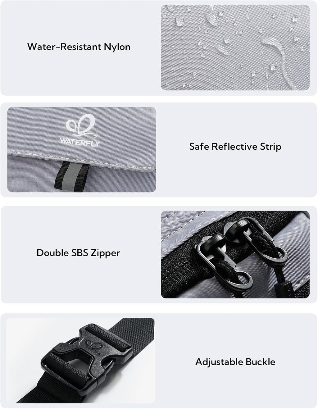 WATERFLY Fanny Pack Waist Bag: 3L Large RFID Anti-Theft with 9 Pockets