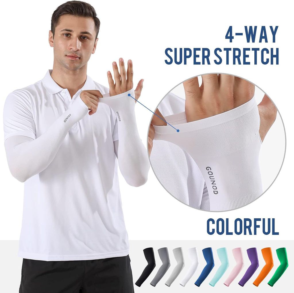 GOUNOD Arm Sleeves for Men Women, UPF 50+ Cooling Sun Protection Sleeves
