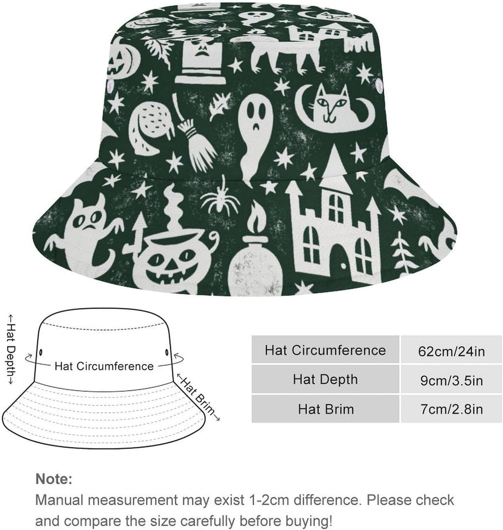 Halloween Bucket Hat for Men Unisex Womens Graphic Safari Hat Outdoor Sun Protection Fisherman Cap