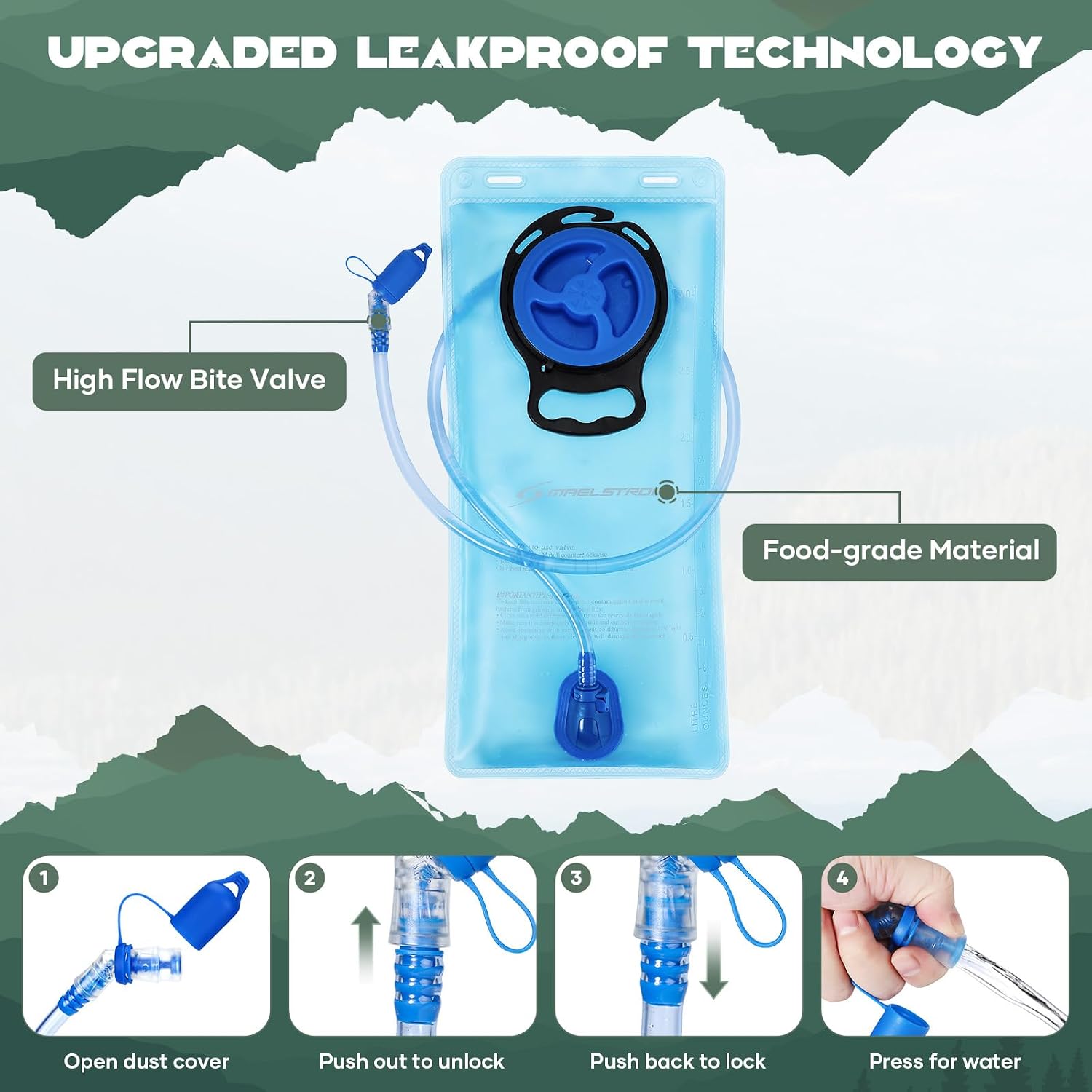 Maelstrom Lightweight Hydration Hiking Backpack with 2L/3L Water Bladder