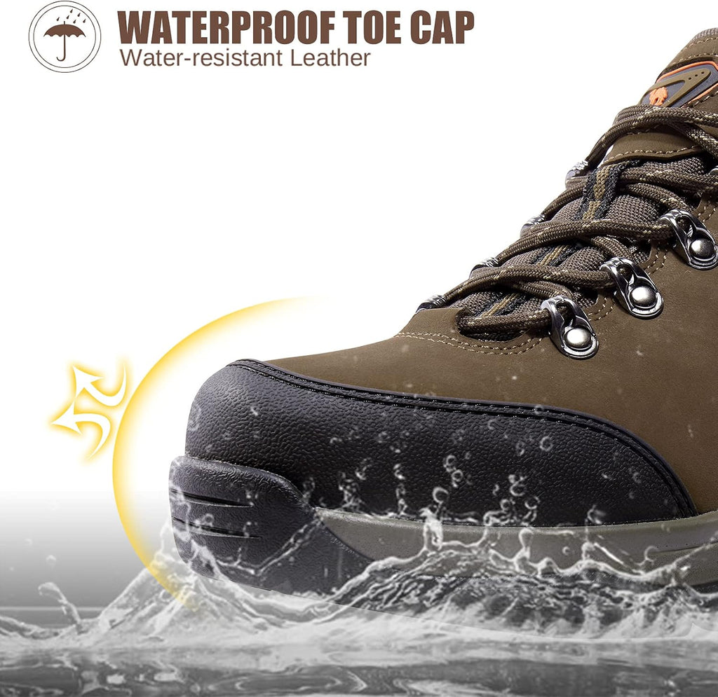 CAMEL CROWN Hiking Shoes Men Trekking Shoe Low Top Outdoor Walking Waterproof Leather Trail Sneakers