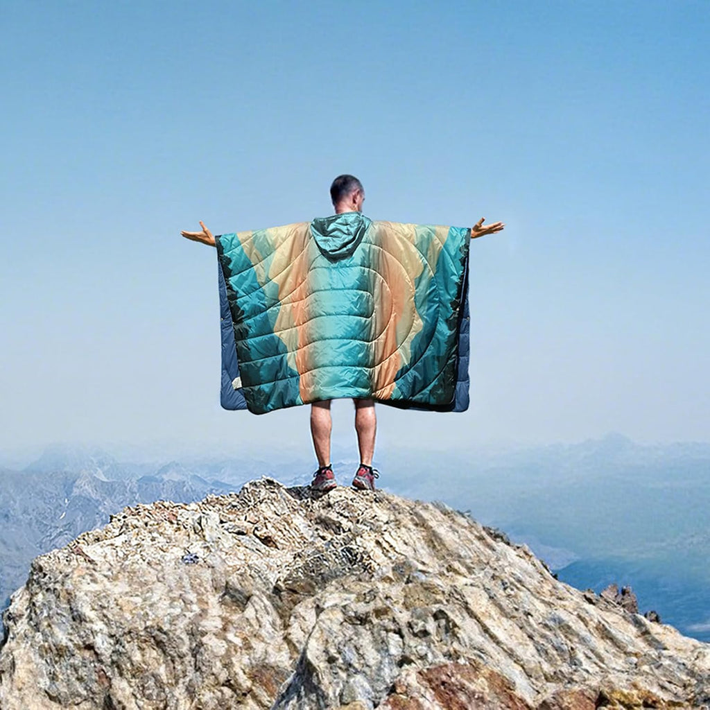 Poncho Blanket Outdoor Wearable Camping Blanket Hoodie Waterproof