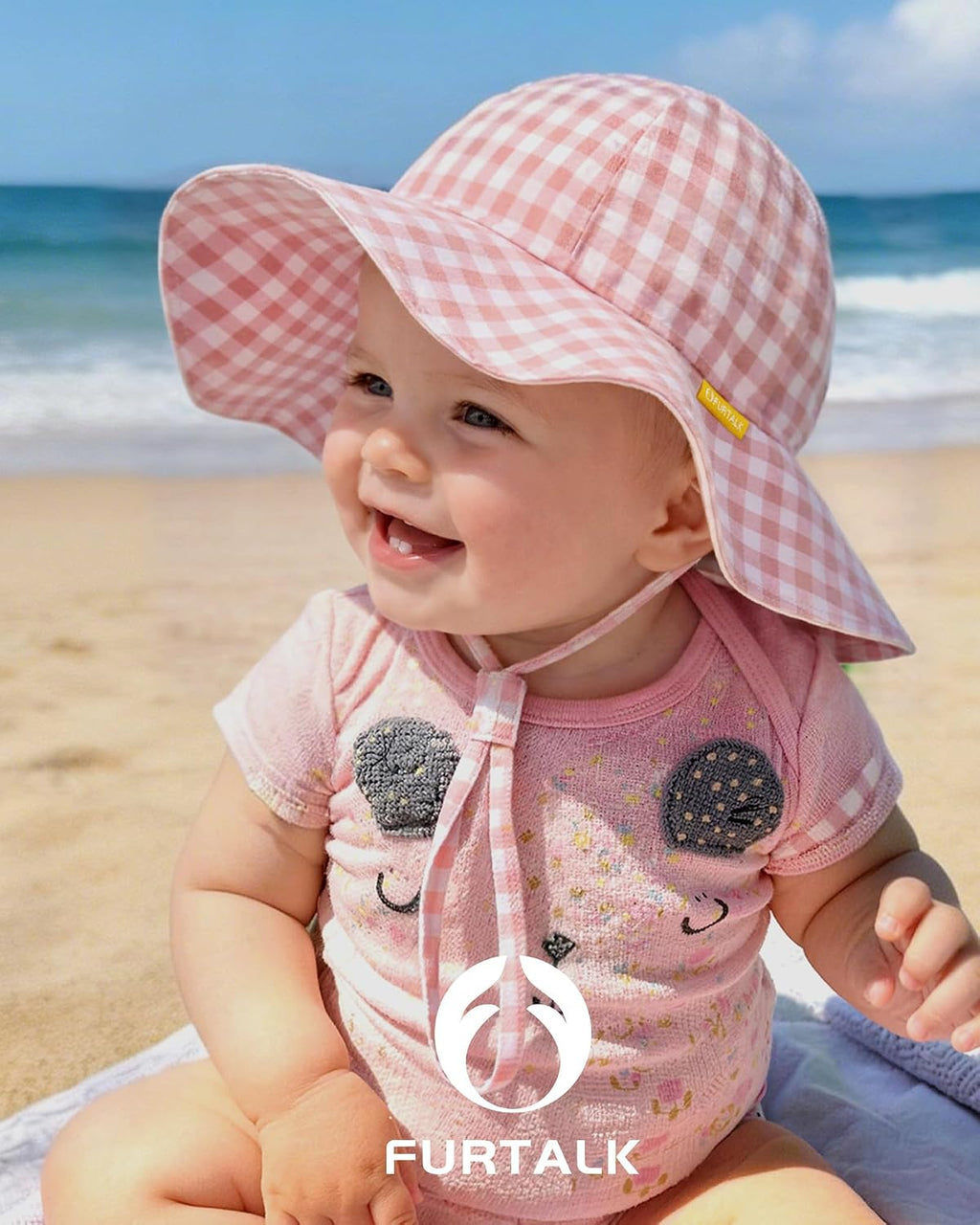 FURTALK Baby Sun Hat Toddler Beach Hats with UPF 50+ Sun Protection Wide Brim Girls Bucket Hat