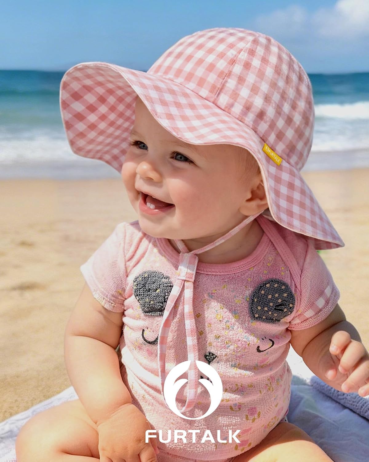 FURTALK Baby Sun Hat Toddler Beach Hats with UPF 50+ Sun Protection Wide Brim Girls Bucket Hat