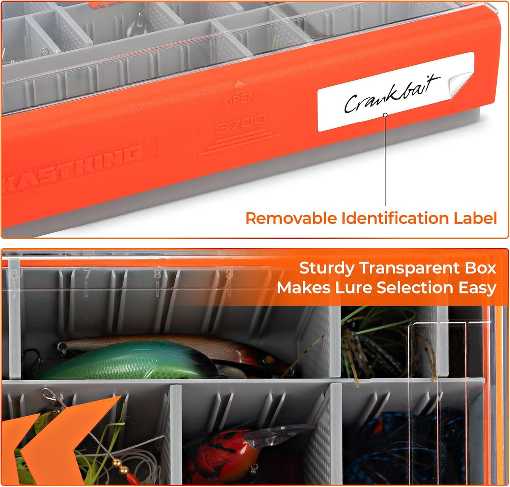 KastKing HyperSeal Waterproof Tackle Box, 3700 Deep Tackle Trays