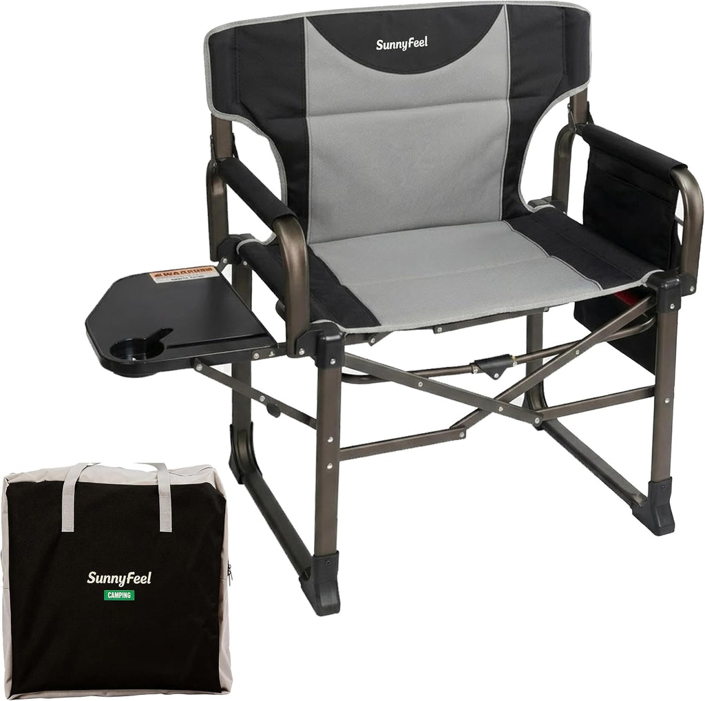 SUNNYFEEL Oversized Camping Directors Chair for Adults with Side Table