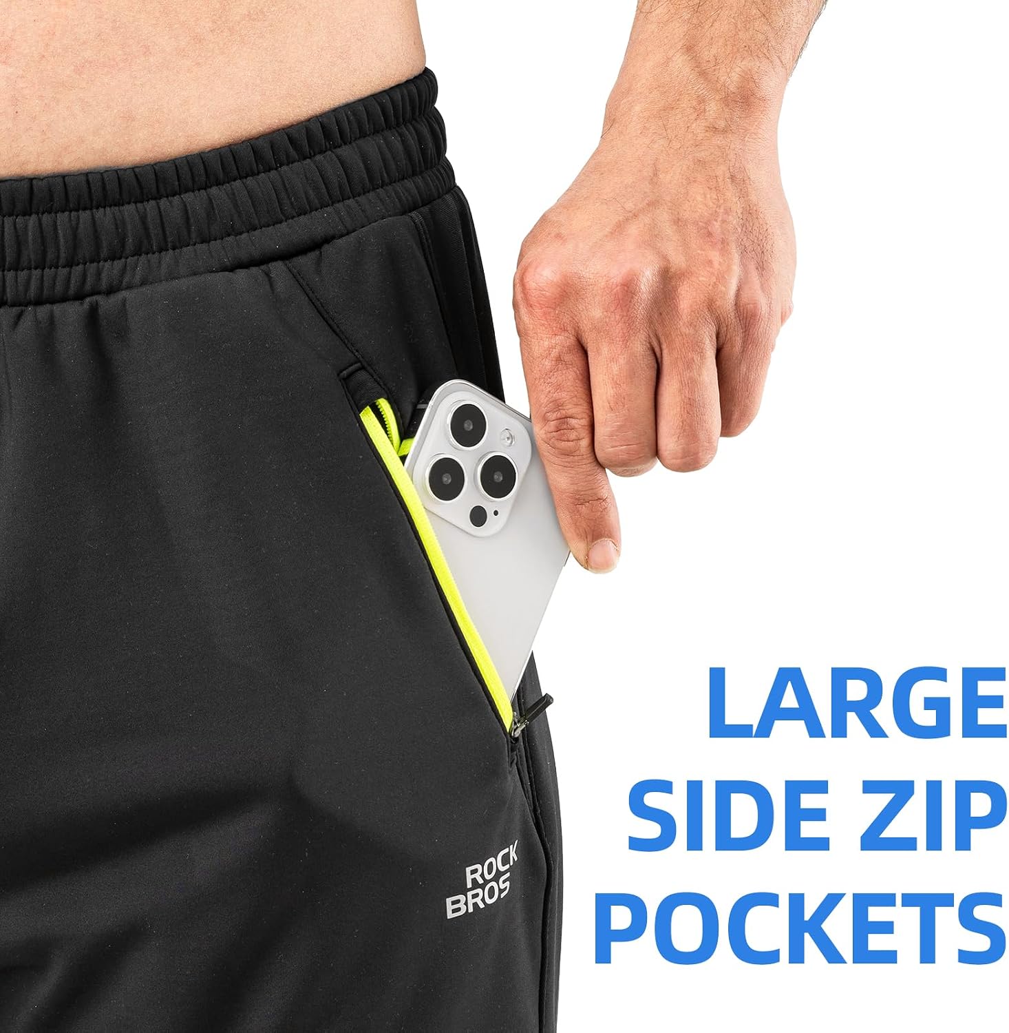 ROCKBROS Men's Thermal Cycling Pants, Fleece Lined Winter Bike Tights