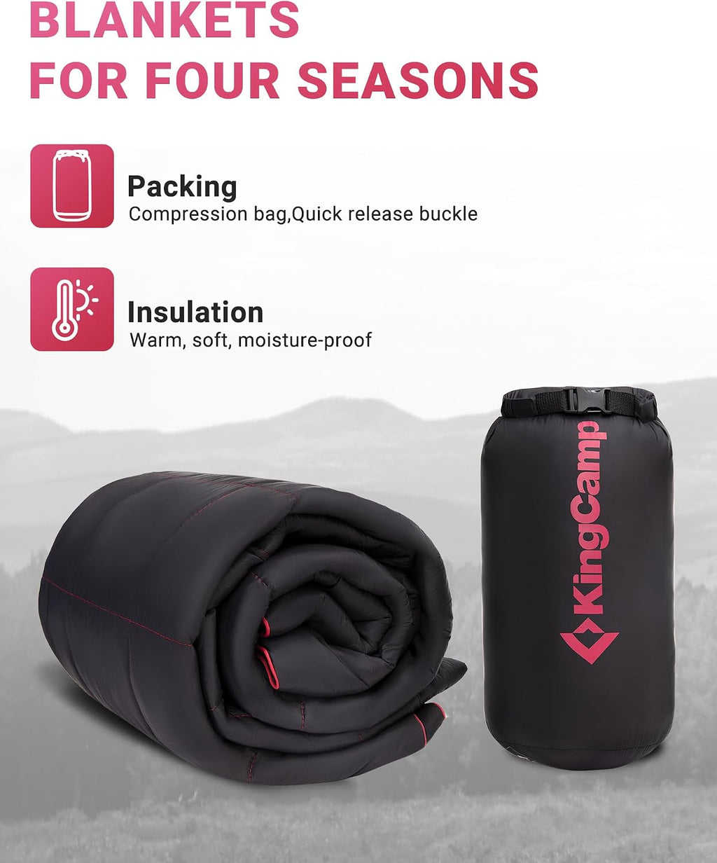 KingCamp Ultralight Camping Blanket, Wearable Packable Blanket 69" x 53"