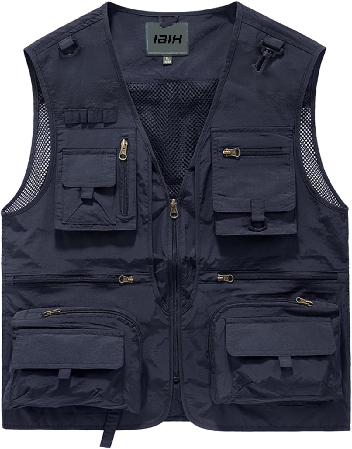 Mens Outdoor Vest Breathable Quick-Dry Fishing Vest Camping Hiking Lightweight Vest with Multi-Pocket