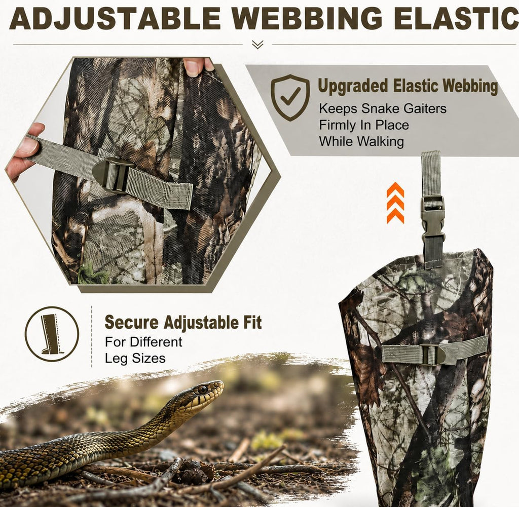 Snake Guard Chaps Waterproof Snake Chaps for Hunting Snake Bite Protection Gear Adjustable Size Snake Bite Protective Gaiters Anti-Snake Gaiters for Legs