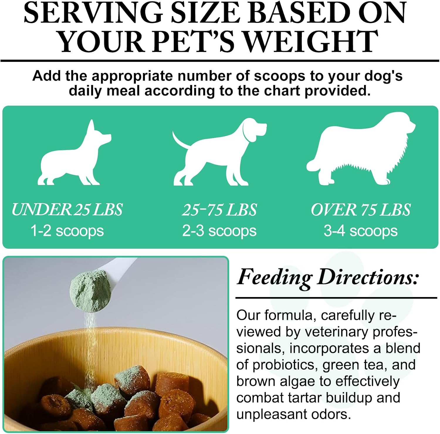 Dog Dental Powder - Pet Dental Powder - Teeth Cleaning P-owder for Dogs - Plaque & Bad Breath Off P-owder D-og, D-ental Care Supplies 100g