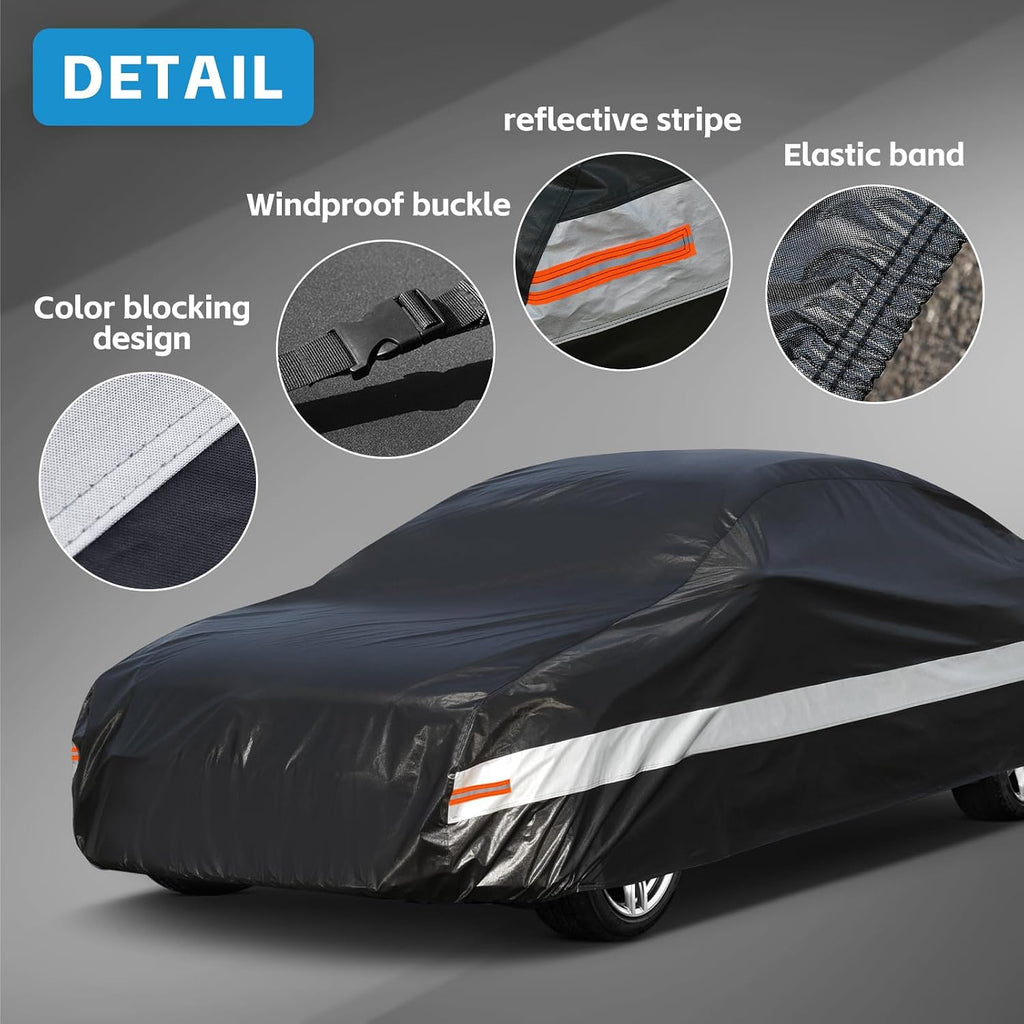 10 Layers Car Cover Waterproof All Weather for Coupe Hatchback, Outdoor Car Covers Custom Fit for Audi TT, BMW Z4, Crossfire,Toyota 86, Porsche 718 Cayman Boxster, Subaru BRZ, Ford Focus,etc