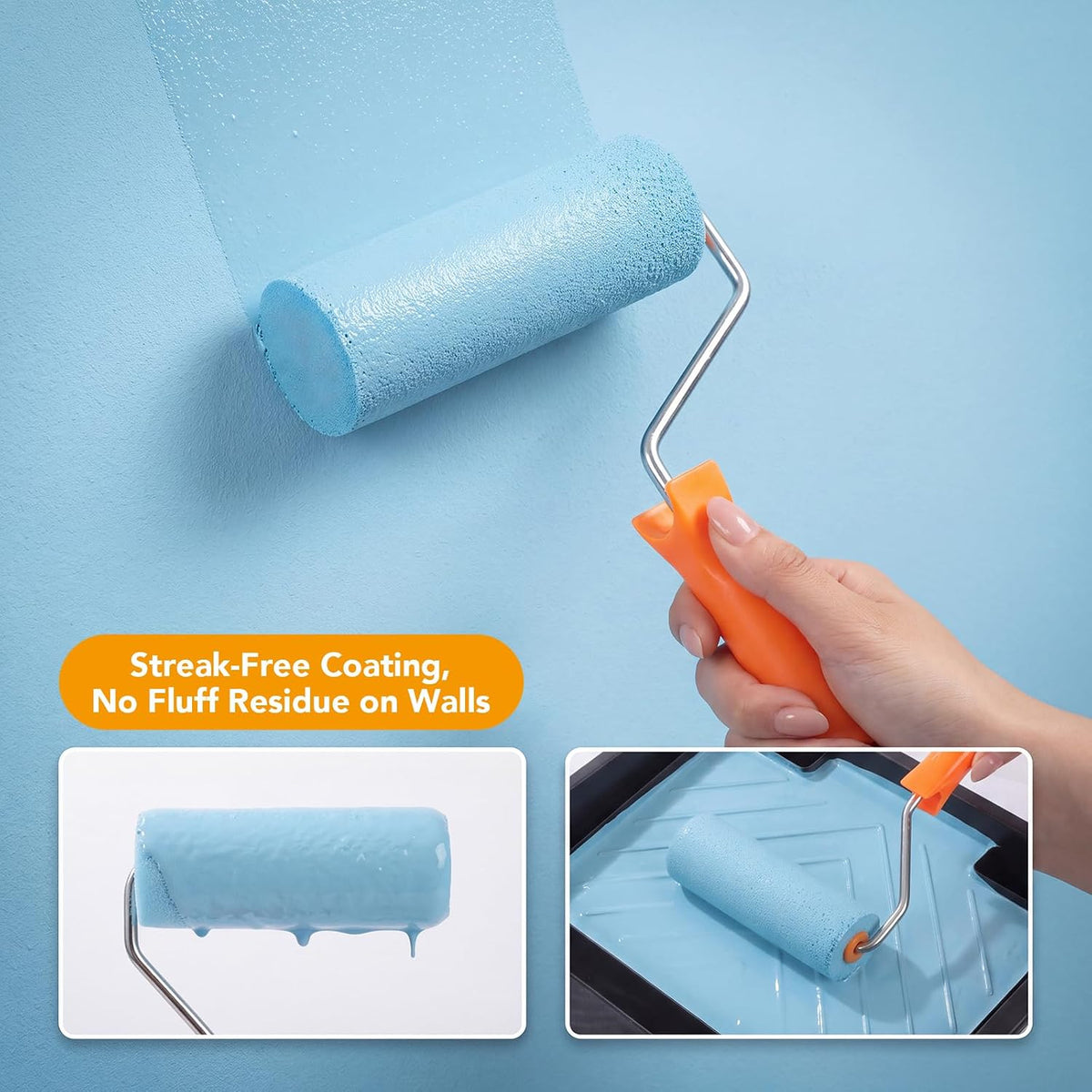 Foam Paint Roller Covers 4 Inch x 3/8 Inch 40 Pack