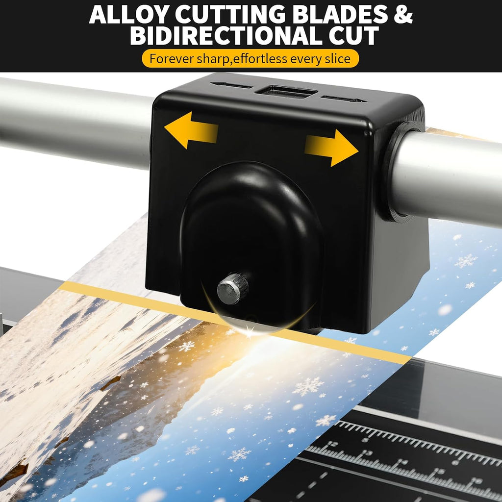 24" Manual Precision Rotary Paper Trimmer,Heavy Duty Rolling Cutter Tool,Professional Rolling Trimmer for Cutting Photo Paper, Card Stock, Office Paper