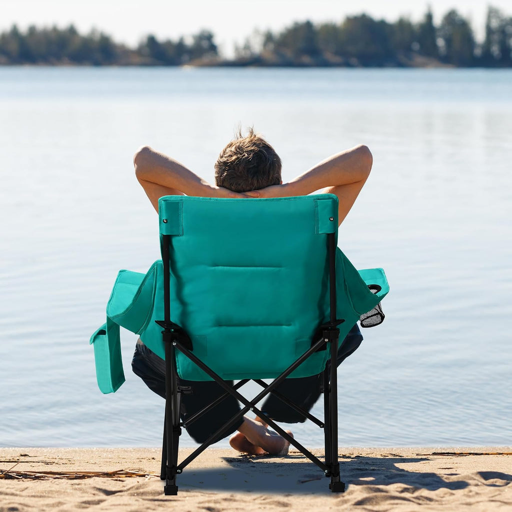 Unisakey Oversize Foldable Rocking Camping Chair300lbs Capacity,Green