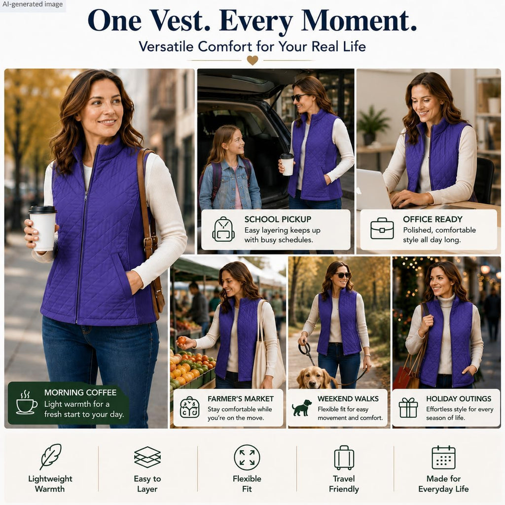 Bienzoe Womens Lightweight Quilted Vest: Warm Daily Layer