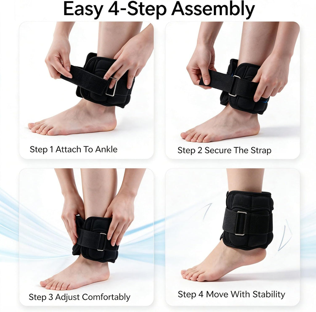 2-10 LBS Adjustable Ankle Weights Set for Women & Men | Removable Weights, Ideal for Walking Running Pilates Home Gym Workout Physical Therapy