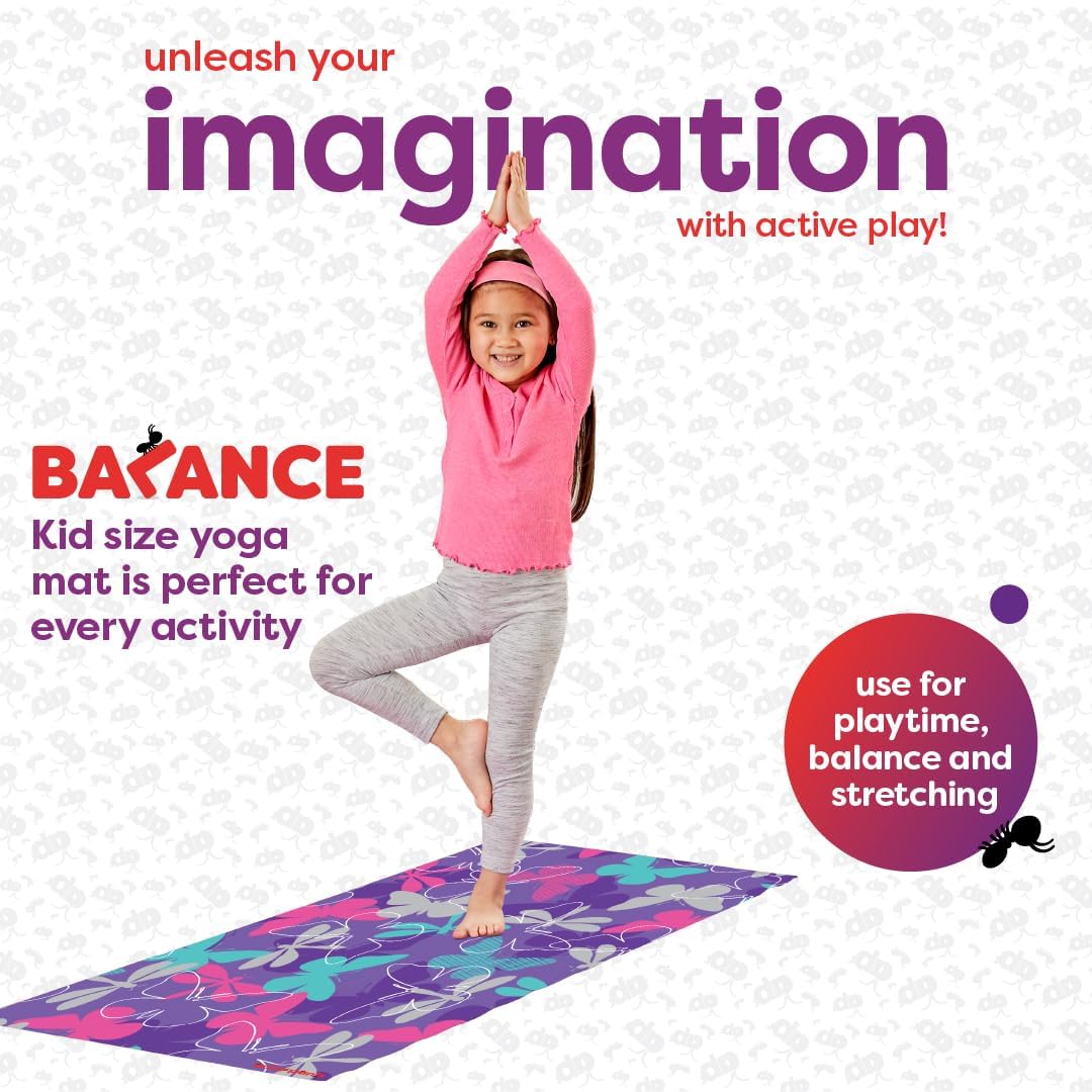 Antsy Pants Kids Yoga Mat - Non-Slip Exercise Mat, 60" x 24", 3mm