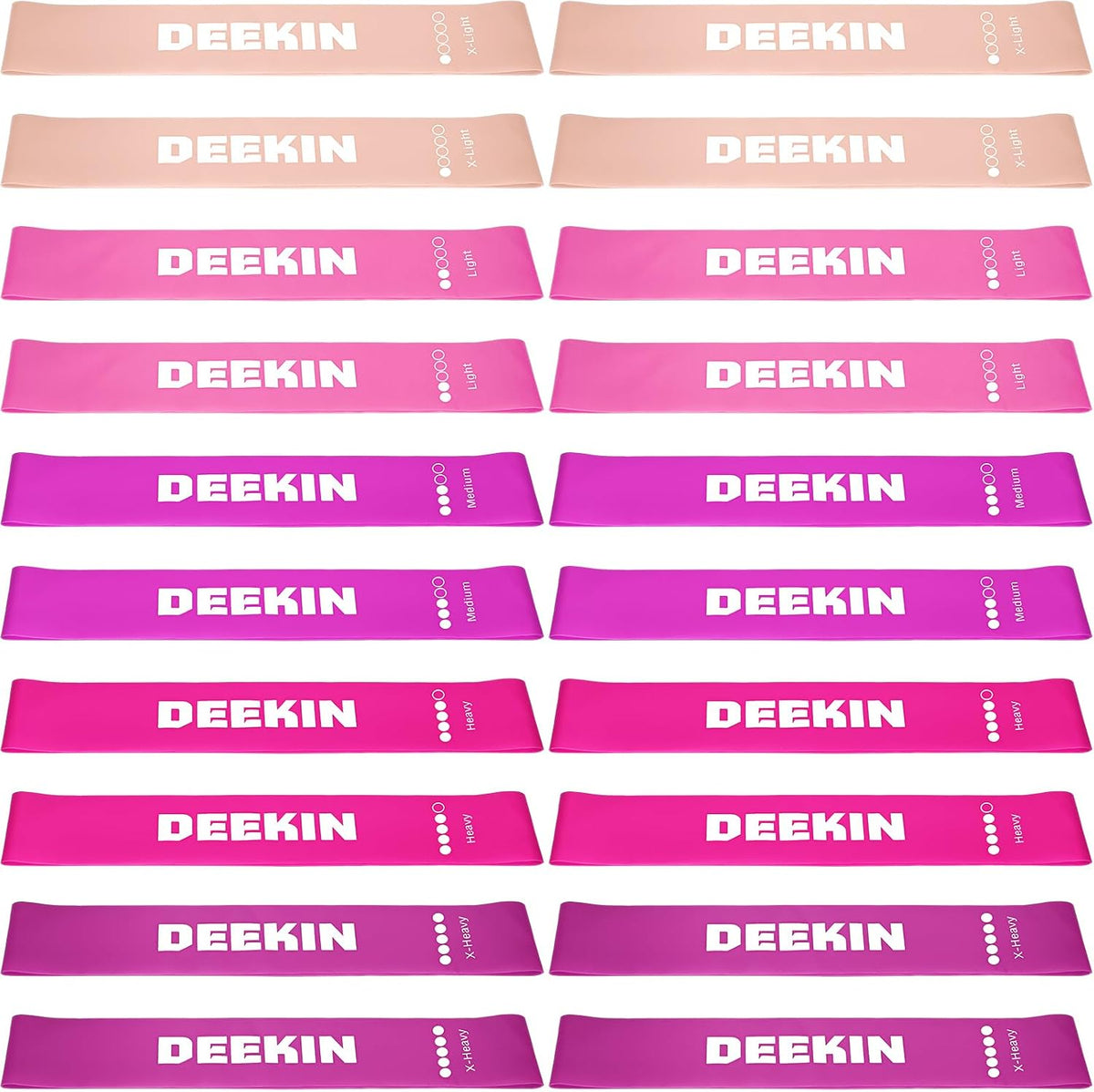 DEEKIN 20 Pcs Resistance Bands Resistance Loop Exercise Bands Exercise Equipment Elastic Drag Ring for Women and Men Home Fitness, Gym, Yoga