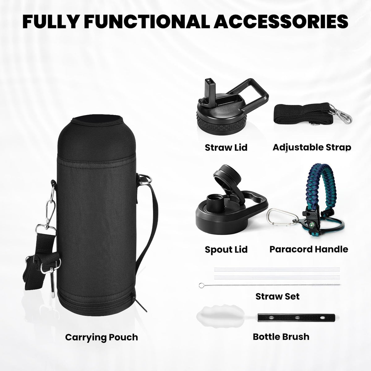 RAYMYLO Insulated Water Bottle 40 oz, Triple Wall Vacuum Stainless Steel